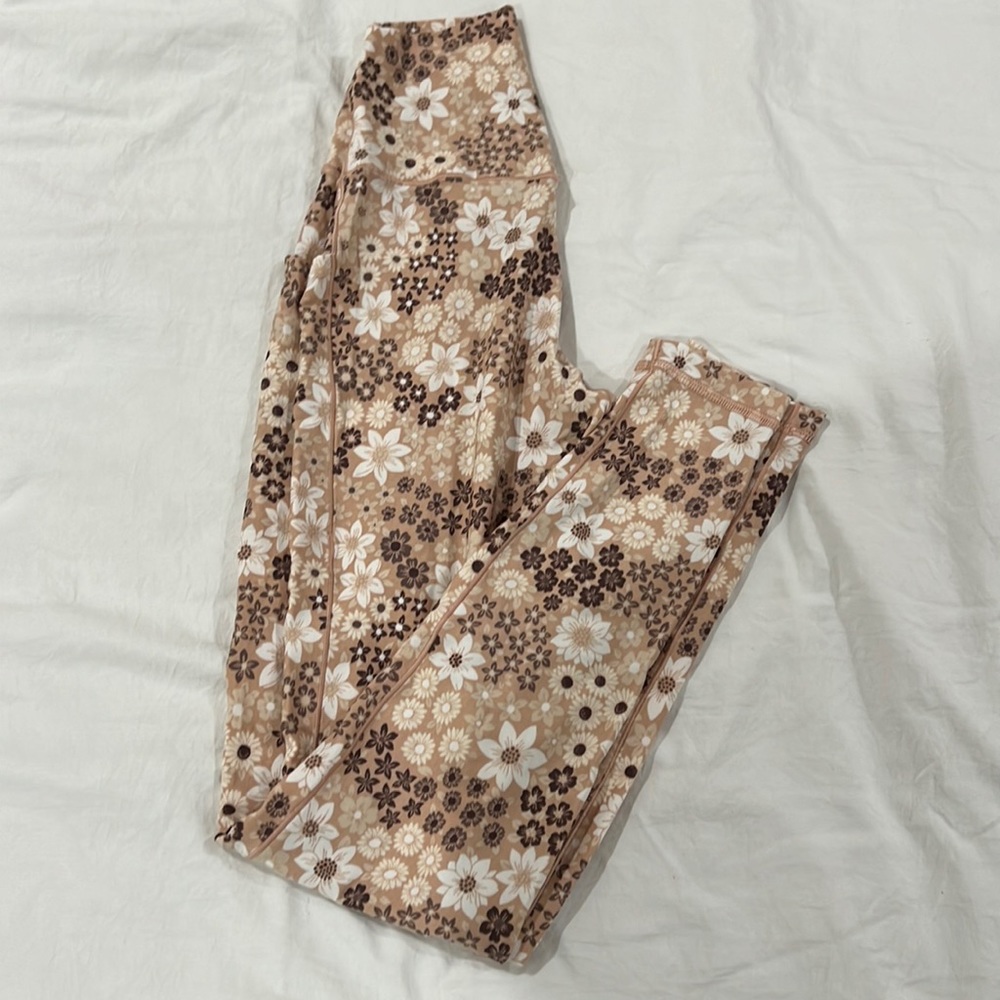 Aerie Offline floral nude high rise leggings